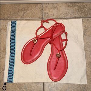 Tory Burch Vibrant Orange Emmy Flat Sandal